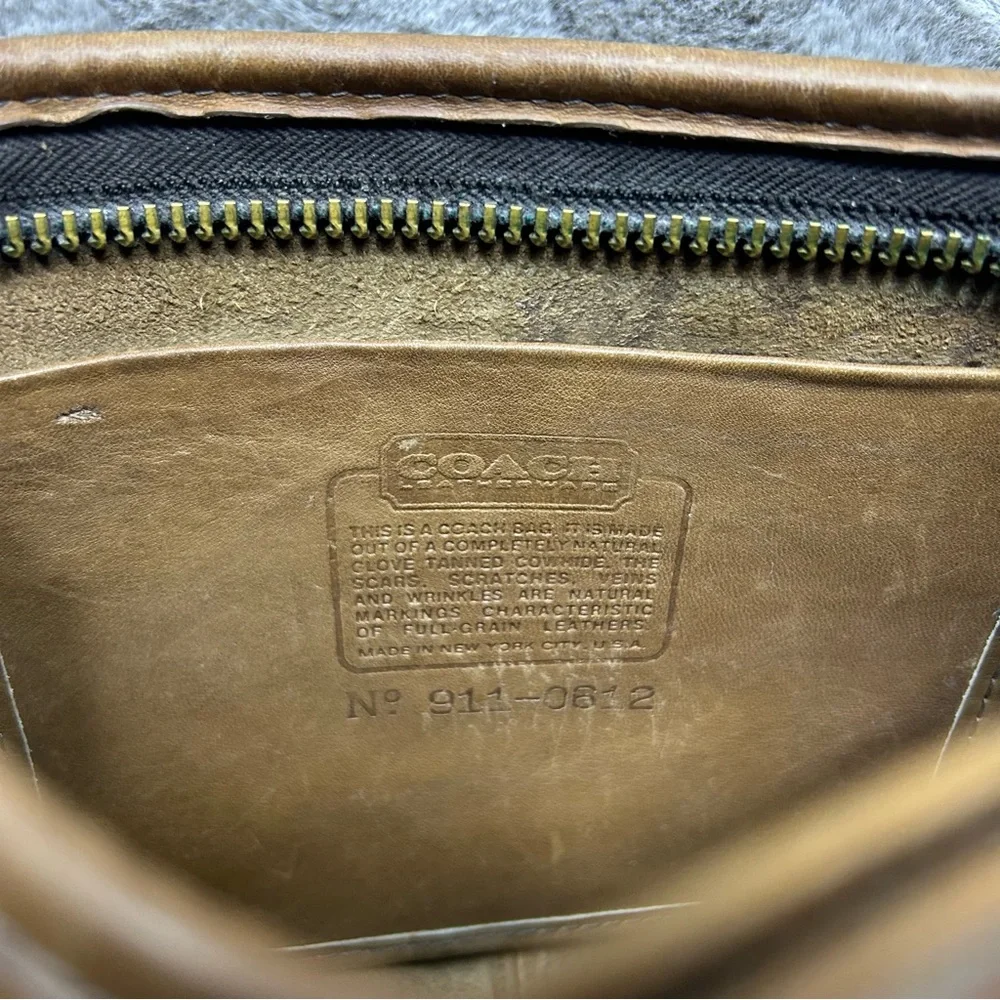 Coach Vintage 1970s Made in NYC Leather Satchel Convertible Clutch Camel 911-061 - Picture 13 of 16